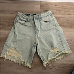Wild Fable Light Green Denim Shorts
